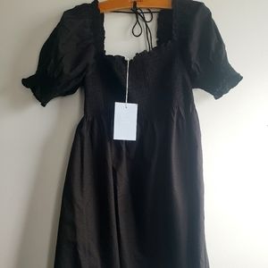 Hill House Nap Dress- Athena, Black Dot, sz L NWT